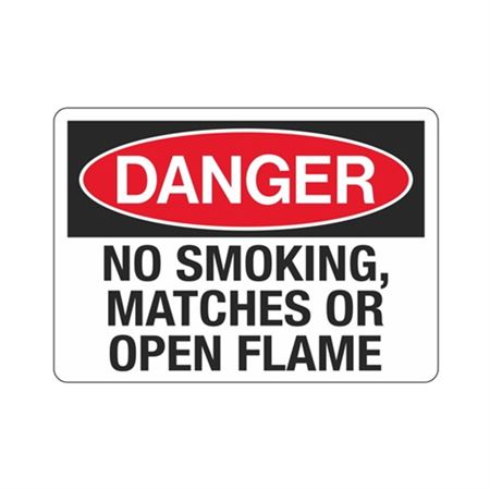 Danger No Smoking, Matches Or Open Flame Sign